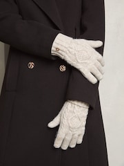 Lipsy Camel Cosy Cable Gloves With Wool - Image 1 of 3