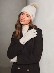 Lipsy Camel Cosy Cable Gloves With Wool - Image 2 of 3