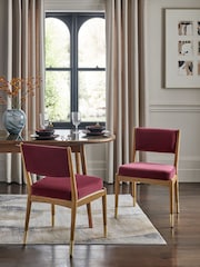 Set of 2 Soft Velvet Cranberry Red Flinton Dining Chairs - Image 1 of 8