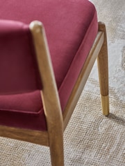 Set of 2 Soft Velvet Cranberry Red Flinton Dining Chairs - Image 2 of 8