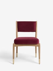 Set of 2 Soft Velvet Cranberry Red Flinton Dining Chairs - Image 3 of 8