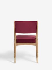 Set of 2 Soft Velvet Cranberry Red Flinton Dining Chairs - Image 7 of 8