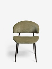 Set of 2 Relaxed Chenille Olive Green Bryer Dining Chairs - Image 3 of 9