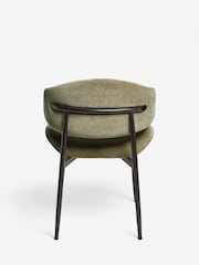 Set of 2 Relaxed Chenille Olive Green Bryer Dining Chairs - Image 7 of 9