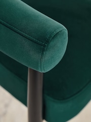 Set of 2 Soft Velvet Juniper Aire Black Leg Dining Chairs - Image 2 of 9