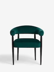 Set of 2 Soft Velvet Juniper Aire Black Leg Dining Chairs - Image 3 of 9