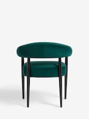 Set of 2 Soft Velvet Juniper Aire Black Leg Dining Chairs - Image 7 of 9
