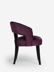 Set of 2 Plush Chenille Plum Remi Black Leg Dining Chairs - Image 5 of 7