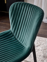 Set of 2 Soft Velvet Marine Blue Ross Dining Chairs - Image 2 of 11