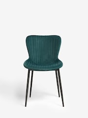 Set of 2 Soft Velvet Marine Blue Ross Dining Chairs - Image 3 of 11