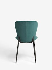 Set of 2 Soft Velvet Marine Blue Ross Dining Chairs - Image 6 of 11