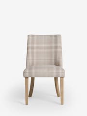 Set of 2 Versatile Check Nevis Light Natural Wolton Collection Luxe Dining Chairs - Image 4 of 9