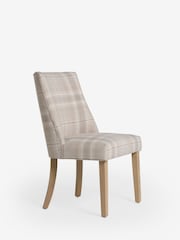 Set of 2 Versatile Check Nevis Light Natural Wolton Collection Luxe Dining Chairs - Image 6 of 9