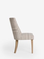 Set of 2 Versatile Check Nevis Light Natural Wolton Collection Luxe Dining Chairs - Image 7 of 9