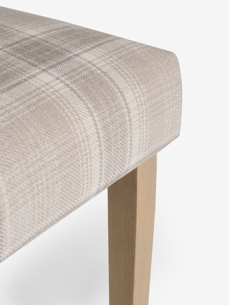 Set of 2 Versatile Check Nevis Light Natural Wolton Collection Luxe Dining Chairs - Image 9 of 9