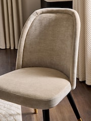 Set of 2 Relaxed Chenille Light Natural Anja Dining Chairs - Image 2 of 9
