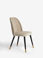 Set of 2 Relaxed Chenille Light Natural Anja Dining Chairs - Image 4 of 9