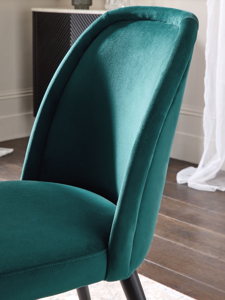 Set of 2 Soft Velvet Juniper Anja Dining Chairs - Image 2 of 9
