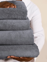 Charcoal Grey Luxury Spa Collection Luxe 100% Cotton Towel - Image 1 of 5