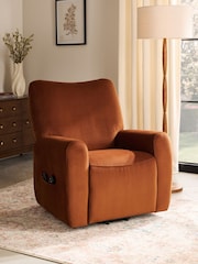 Soft Velvet Rust Brown Jaxon Riser Recliner Armchair - Image 1 of 11