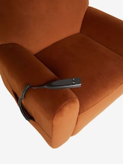 Soft Velvet Rust Brown Jaxon Riser Recliner Armchair - Image 11 of 11