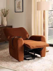 Soft Velvet Rust Brown Jaxon Riser Recliner Armchair - Image 2 of 11