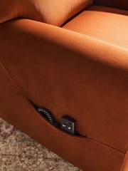 Soft Velvet Rust Brown Jaxon Riser Recliner Armchair - Image 6 of 11