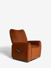 Soft Velvet Rust Brown Jaxon Riser Recliner Armchair - Image 9 of 11