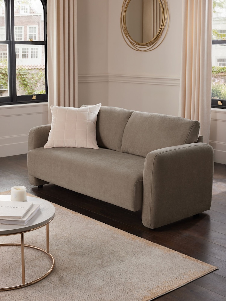 Fine Chenille Mink Brown Arden 3 Seater Sofa - Image 1 of 9