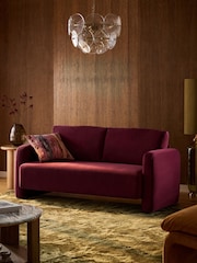 Soft Velvet Cranberry Red Arden 3 Seater Sofa - Image 1 of 8