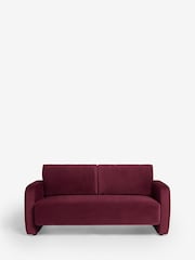 Soft Velvet Cranberry Red Arden 3 Seater Sofa - Image 3 of 8