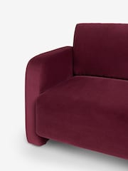 Soft Velvet Cranberry Red Arden 3 Seater Sofa - Image 8 of 8