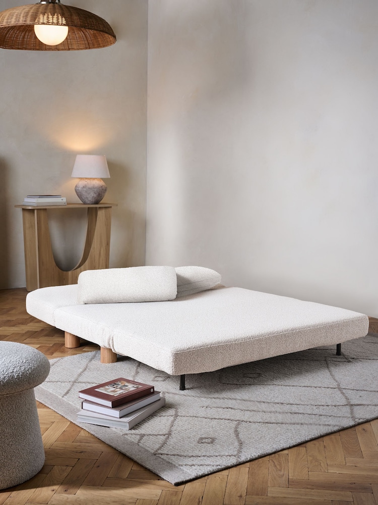 Casual Boucle Light Natural Palma Double Sofa Bed - Image 2 of 6