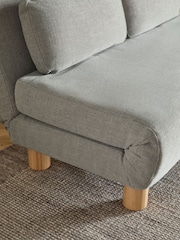 Brushed Weave Light Warm Grey Palma Double Sofa Bed - Image 5 of 11
