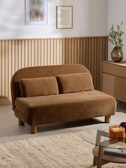 Relaxed Chenille Toffee Brown Palma Double Sofa Bed - Image 1 of 11