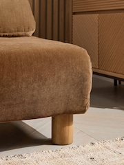 Relaxed Chenille Toffee Brown Palma Double Sofa Bed - Image 3 of 11