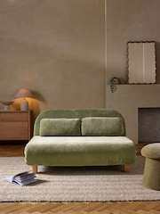 Relaxed Chenille Olive Green Palma Double Sofa Bed - Image 1 of 12