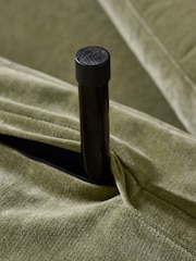Relaxed Chenille Olive Green Palma Double Sofa Bed - Image 6 of 12