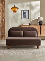Soft Velvet Chocolate Brown Palma Double Sofa Bed - Image 1 of 11