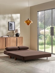 Soft Velvet Chocolate Brown Palma Double Sofa Bed - Image 2 of 11