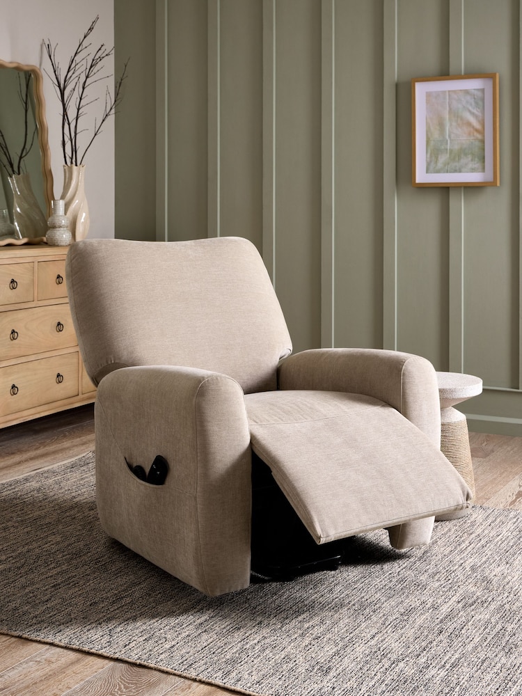 Fine Chenille Mink Brown Jaxon Riser Recliner Armchair - Image 2 of 15
