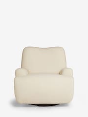 Soft Cosy Boucle Ivory Jaxon Swivel Recliner Armchair - Image 7 of 12
