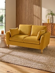 Fine Chenille Ochre Yellow Emory Compact 2 Seater Sofa in a Box - Image 1 of 9
