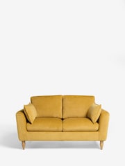 Fine Chenille Ochre Yellow Emory Compact 2 Seater Sofa in a Box - Image 5 of 9