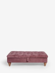Fine Chenille Mulberry Purple Albury Large Footstool - Image 10 of 14