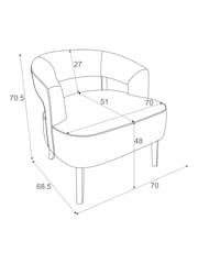 Plush Chenille Moss Green Remi Wood Accent Chair - Image 3 of 7