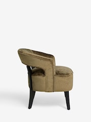 Plush Chenille Moss Green Remi Wood Accent Chair - Image 5 of 7