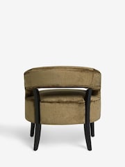 Plush Chenille Moss Green Remi Wood Accent Chair - Image 6 of 7