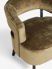 Plush Chenille Moss Green Remi Wood Accent Chair - Image 7 of 7