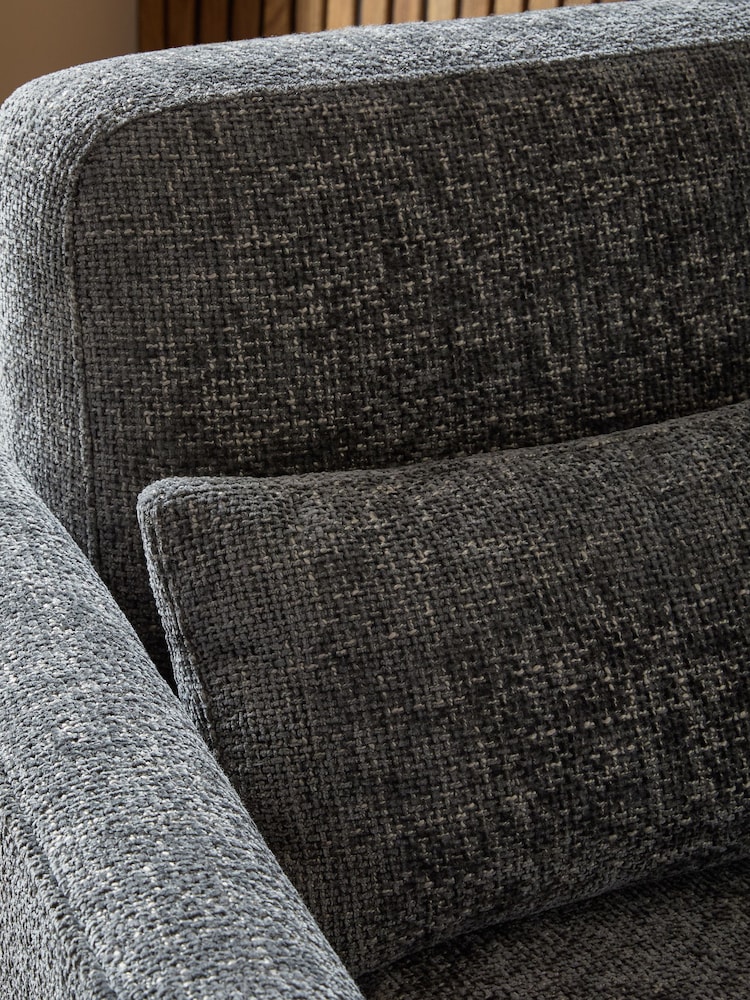 Chunky Chenille Dark Grey Mila Chair Armchair - Image 2 of 10